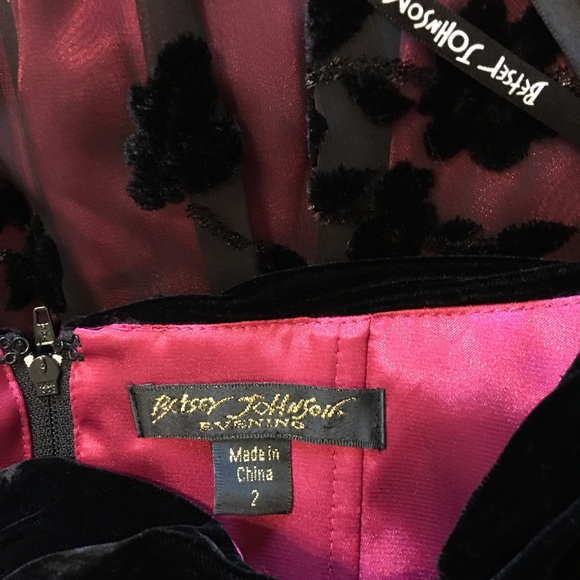 Betsey Johnson Velvet Evening Holiday Party Dress - Picture 5 of 6